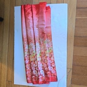 Womens SILK Vibrant Floral SALMON Coral Orange Luxury Silk Wrap SCARF LARGE